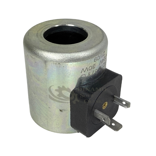 BOBINA SOLENOIDE 24V 23X51MM 30WATTS CROMADA CONECTOR DIN REDONDO