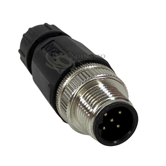 CONECTOR 5 PINOS (TIPO B) M12 MACHO RETO SOLDAVEL