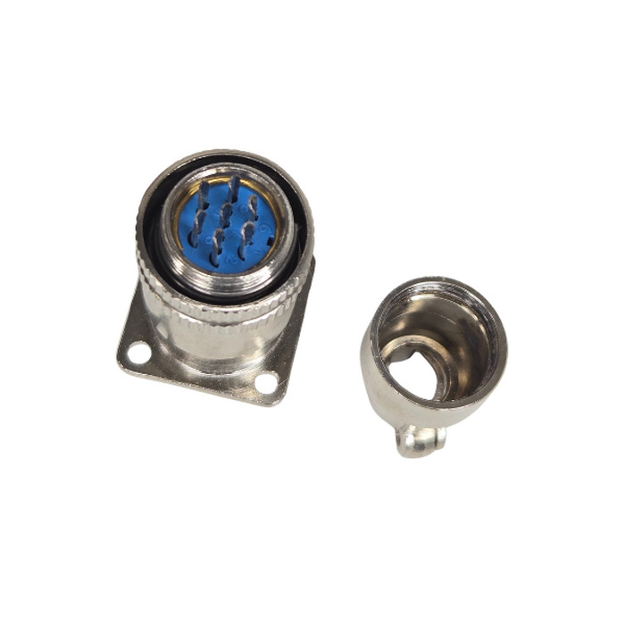 CONECTOR PRATA BASE QUADRADA 7 PINOS