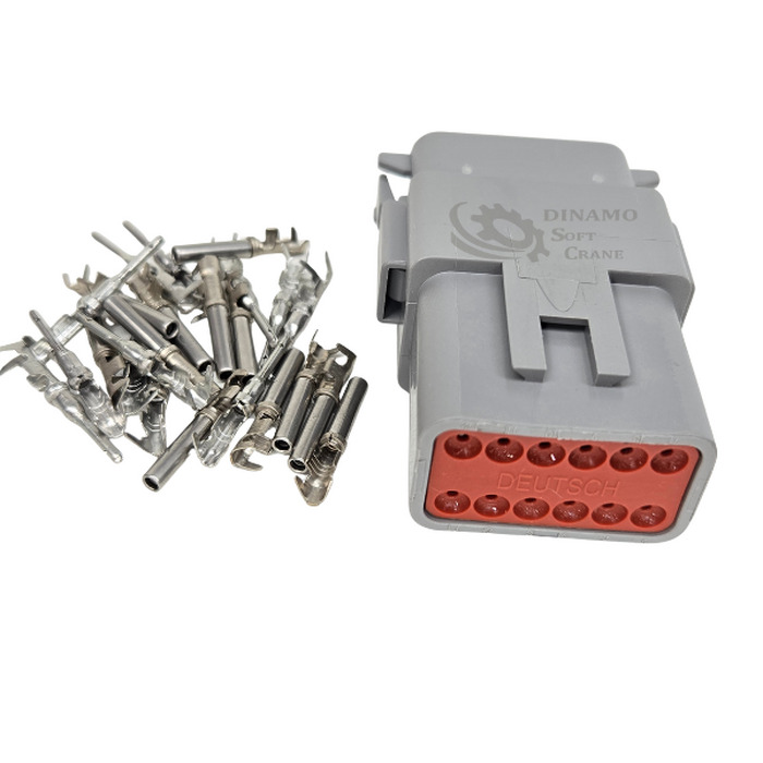 CONECTOR DEUTSCH 12 PINOS MACHO E FEMEA PLUS+1 G